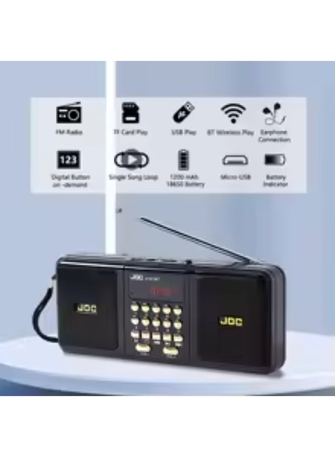 جوك راديو FM ستريو محمول ، مكبرات صوت لاسلكية ، مشغل بطاقة TF USB ، قابل لإعادة الشحن ، متوافق مع بلوتوث ، مستقبل ستيريو - Image 3